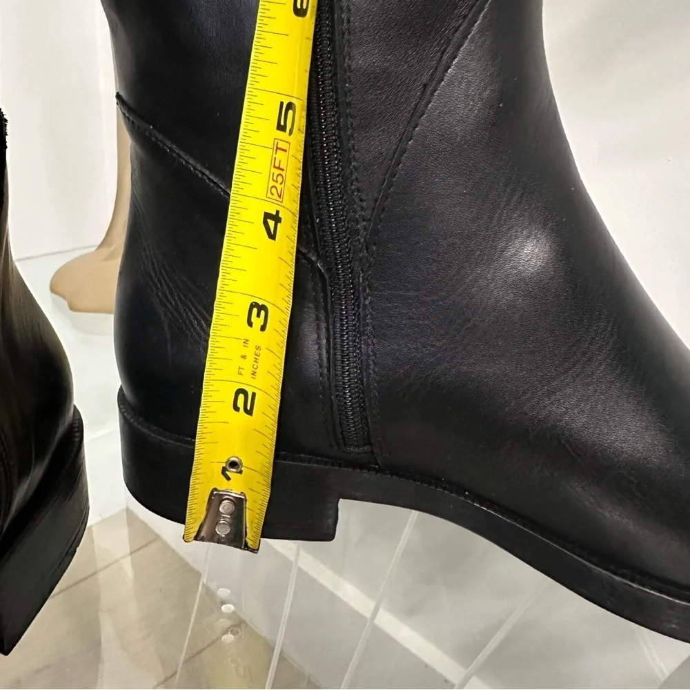 Emanuel’s Crasto Two Tone Black Brown High Shaft Leather Boots SZ 40 EU 9 US NWT